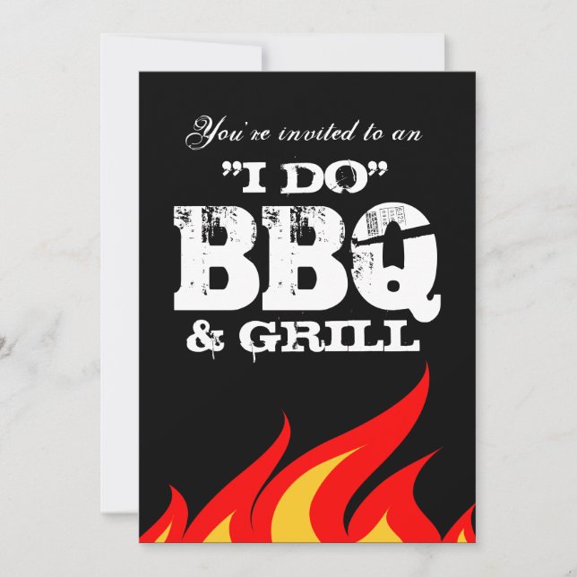Je fais BBQ couples douche fiançailles invitations (Devant)