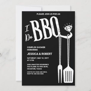 Je fais BBQ Couples Douche Invitation