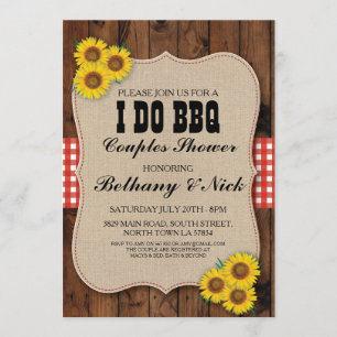 Je FAIS BBQ Fiançailles Couples Douches Invitation