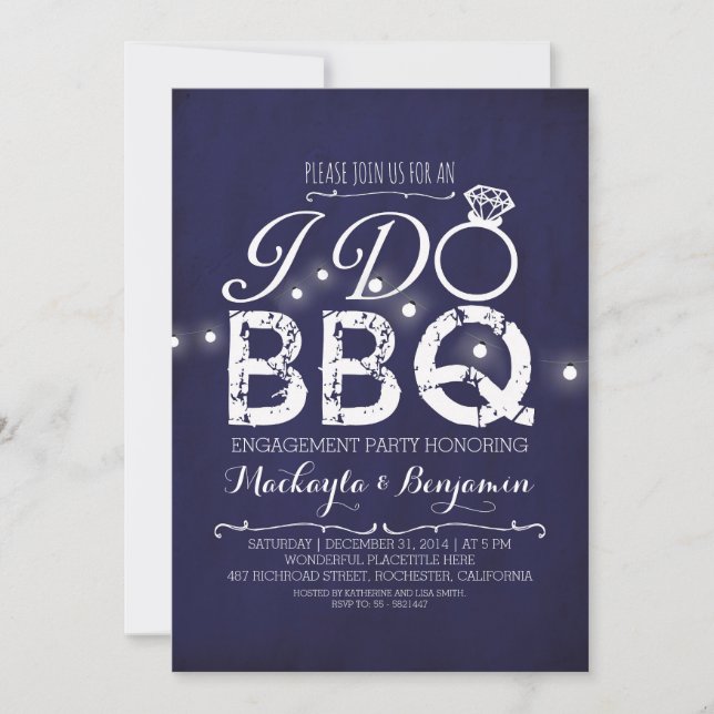Je fais BBQ invitation de la partie d'engagement N (Devant)