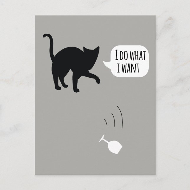 Je Fais Ce Que Je Veux Carte Postale Chat (Devant)