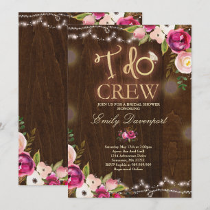 Je fais Crew Rustic Bridal Shower Invitation Flora