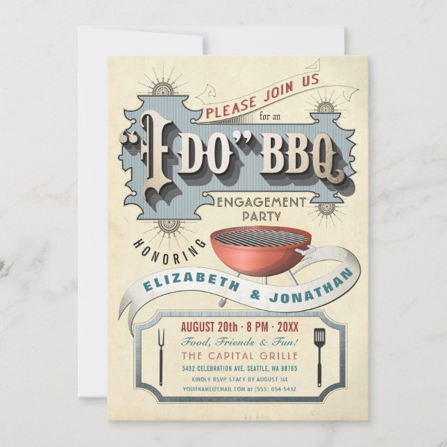 Je fais des invitations au barbecue | Fêtes de fia (Devant)