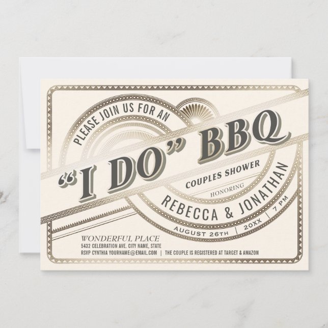 Je fais des invitations de BBQ - douche de couples (Devant)