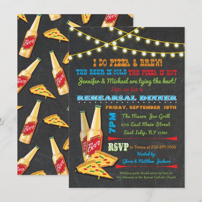 Je fais des invitations pour le dîner de la Pizza  (Devant / Derrière)