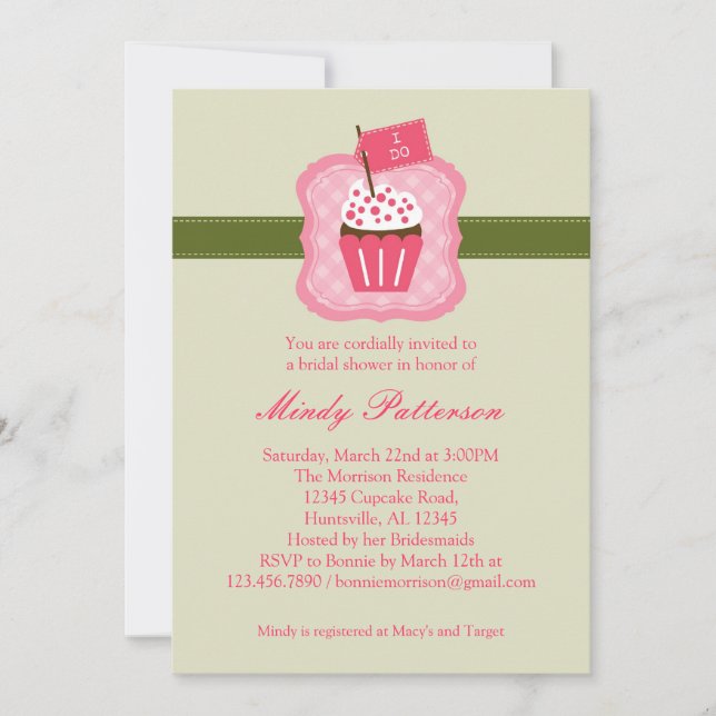 "Je fais" invitation de Fête de la mariée de petit (Devant)