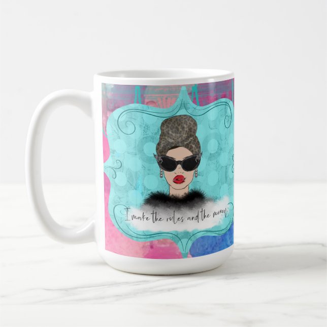 Je fais les règles et le café de l'argent Mug (Gauche)