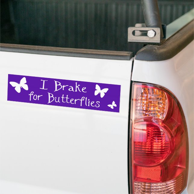 Je freine pour papillons, autocollant pare-chocs v (Sur camion)