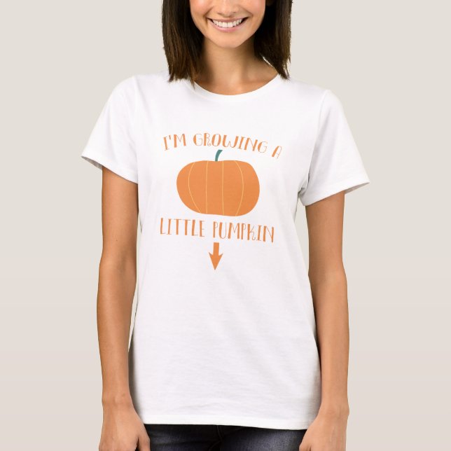 Je grandisse Un T-shirt de maternité Citrouille (Devant)