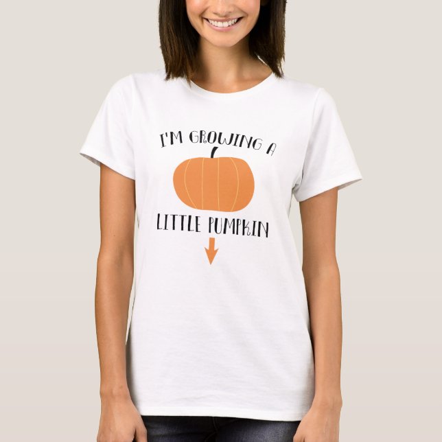 Je grandisse Un T-shirt de maternité Citrouille (Devant)