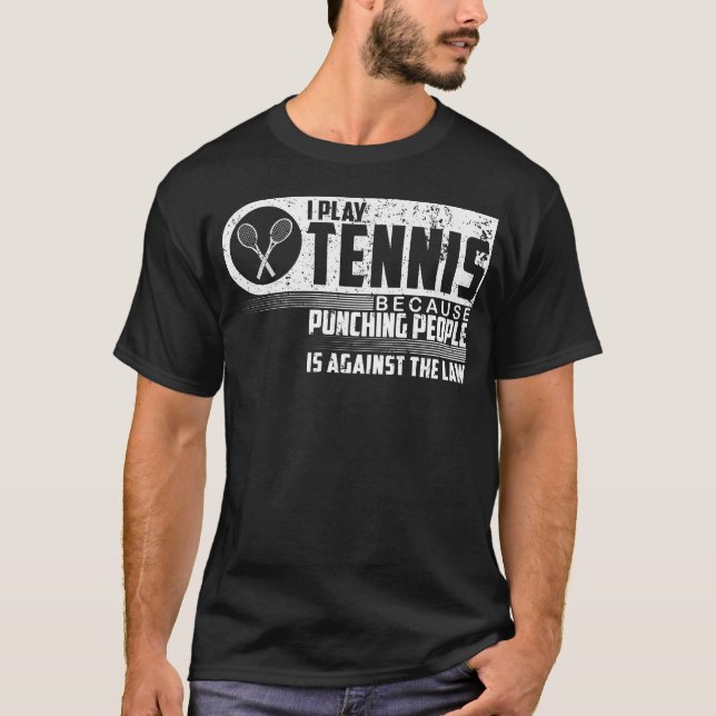 Je joue le T-shirt drôle de bâillon de tennis de (Devant)
