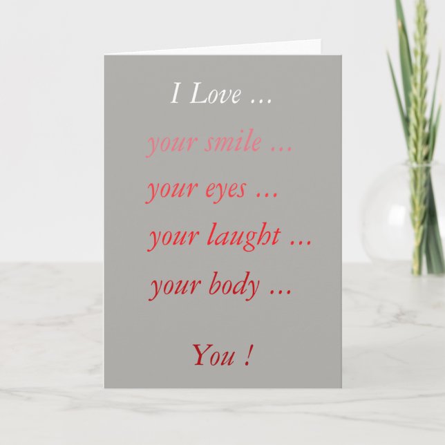 Je l'aime carte de Valentine (Devant)