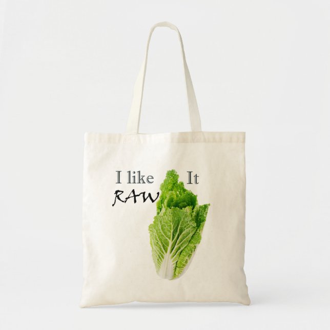 Je l'aime sac à provisions végétalien cru de sac (Devant)
