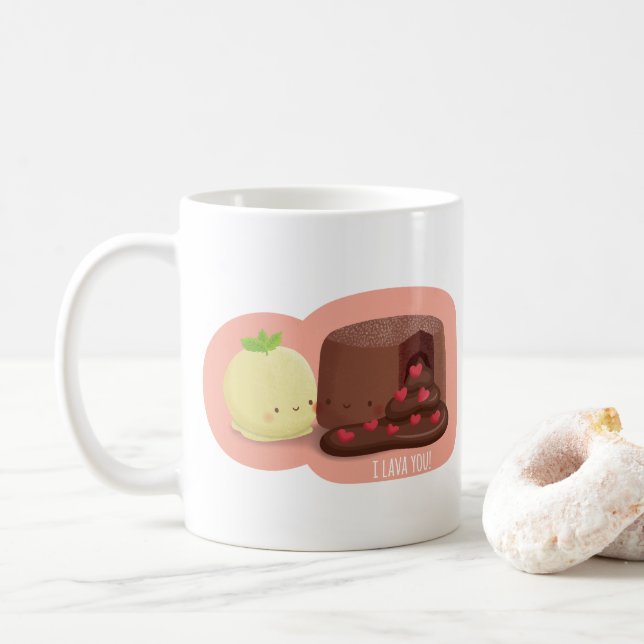 Je Lava Vous Chocolat Moulin Pun Mug (Avec donut)