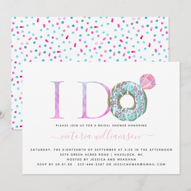 Je le fais | Invitation à la douche nuptiale à thè (Devant / Derrière)