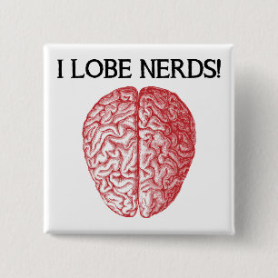 Je Lobe Nerds Aimer Funny Bouton Badge Pin
