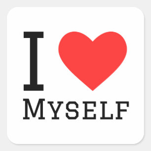 Je m'aime autocollant carré