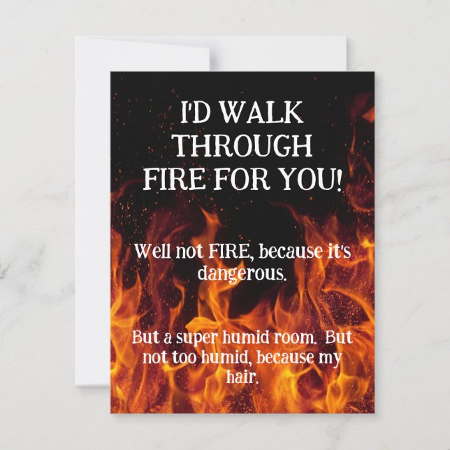 Je marchais dans le feu pour ta carte de voeux (Devant)