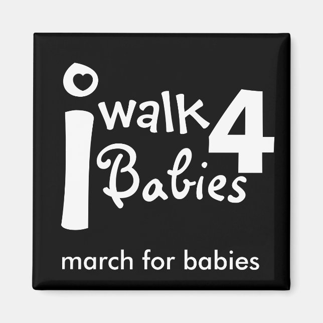 je marche pour bébés Magnet (Devant)