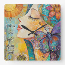 Je Me Lance À La Lumière De Mon Âme Mur Horloge