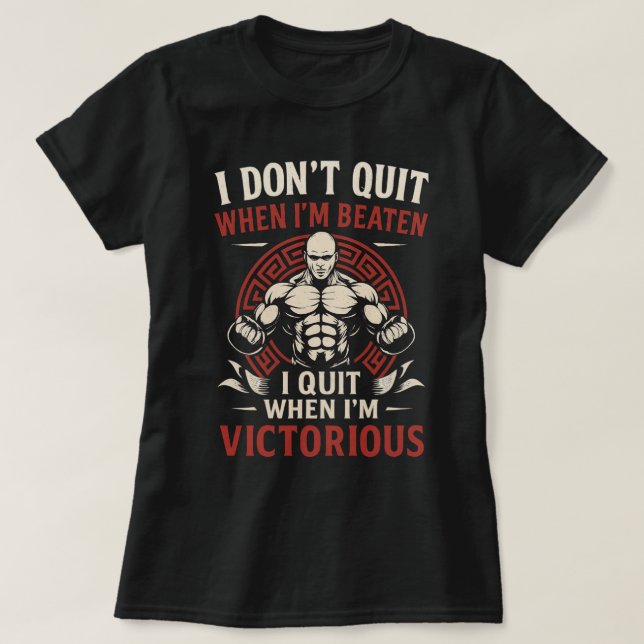 Je n’abandonne pas jusqu’au T-shirt victorieux (Design devant)