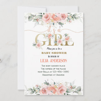 Je n'ai pas une invitation de Baby shower à fleurs