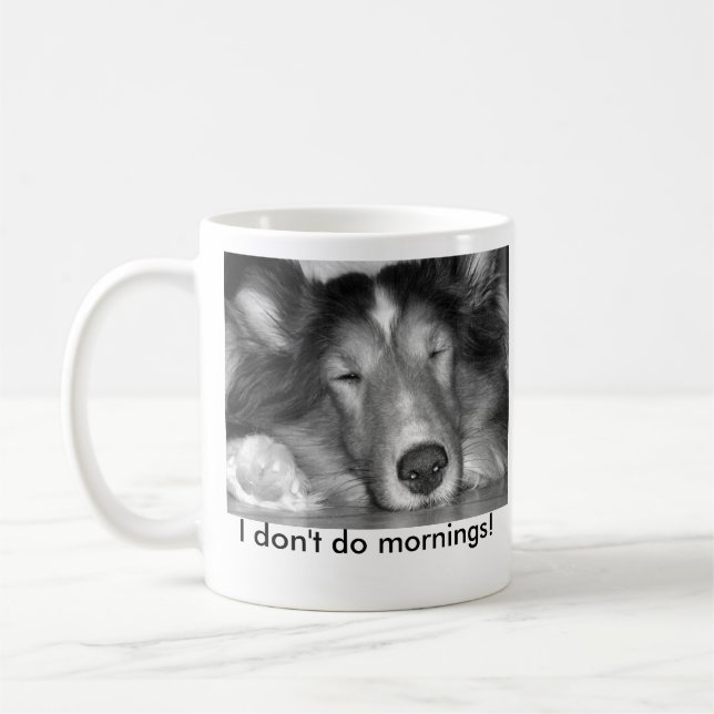 Je ne fais pas la tasse de matins-sheltie (Gauche)