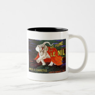 Je Ne Fume Que Le Nil Elephant Ad Two-Tone Coffee Mug
