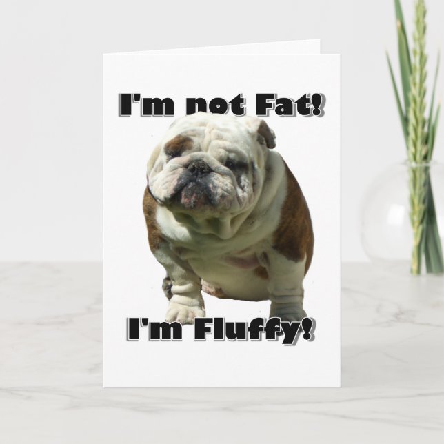 Je ne suis pas gros Bulldog carte de voeux (Devant)