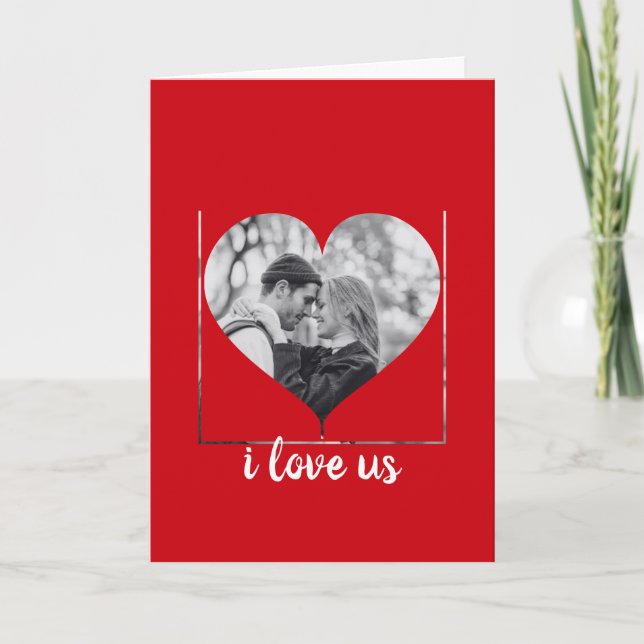 Je Nous Aime Coeur Photo Greeting Carte pliée (Devant)