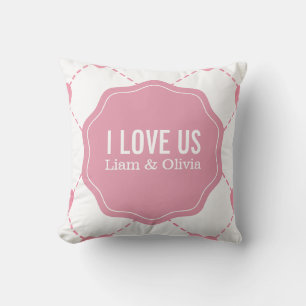 Je nous aime Coussin des Coeurs Rose des Couples