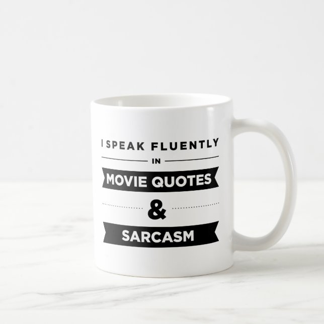 Je parle couramment dans la tasse de citations et (Droite)