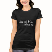Je parle le T-shirt de vente de coiffeur de