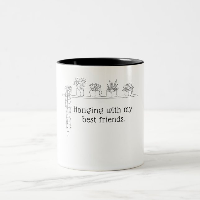 Je Passe Avec Mes Meilleurs Amis Plante Café Mug (Centre)