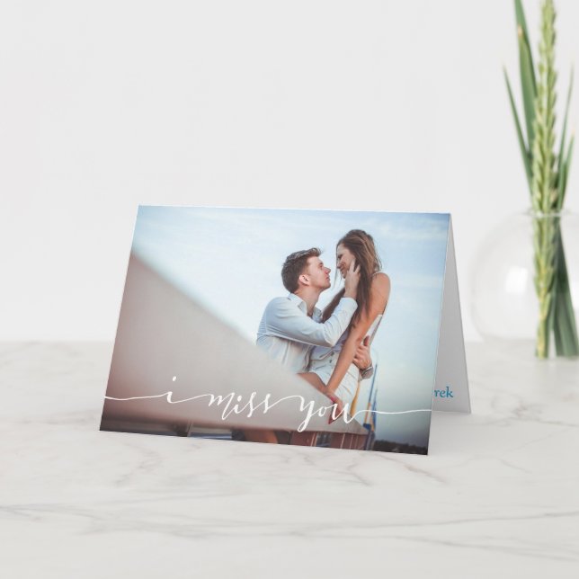 Je pense à toi Carte photo personnalisée (Devant)