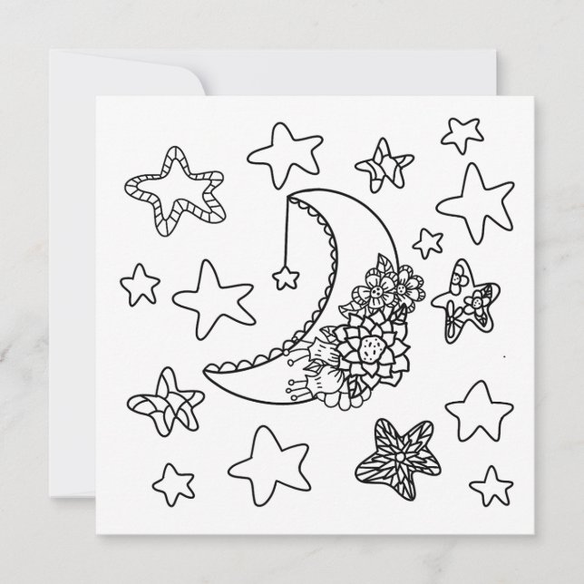 Je Pense À Vous. | Carte de couleur pour adultes (Devant)