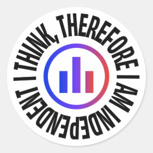 Je pense donc que je suis indépendant Sticker rond
