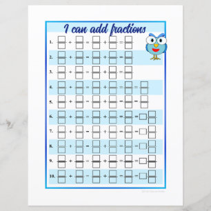 Je peux ajouter et soustraire des fractions Modèle