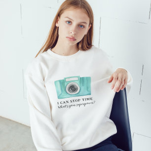 Je peux arrêter le Sweatshirt photographe du temps