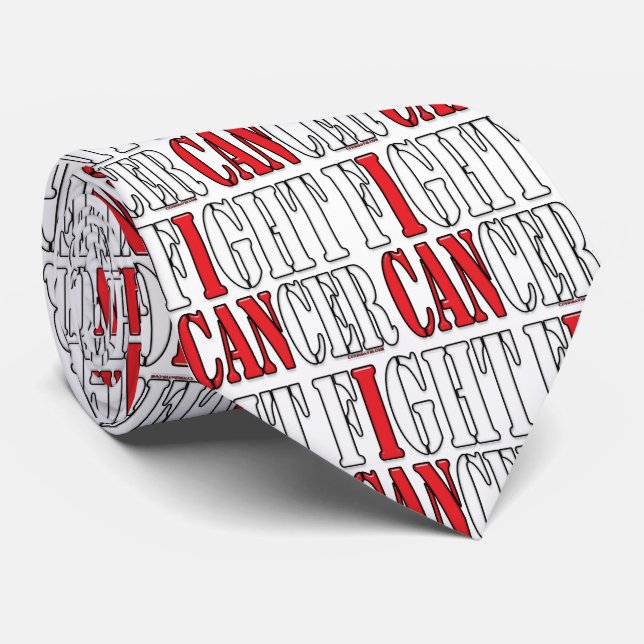Je PEUX combattre le cancer Cravate avec rouge noi (Roulé)