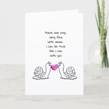 “Je peux être vrai avec toi” Carte romantique d'es