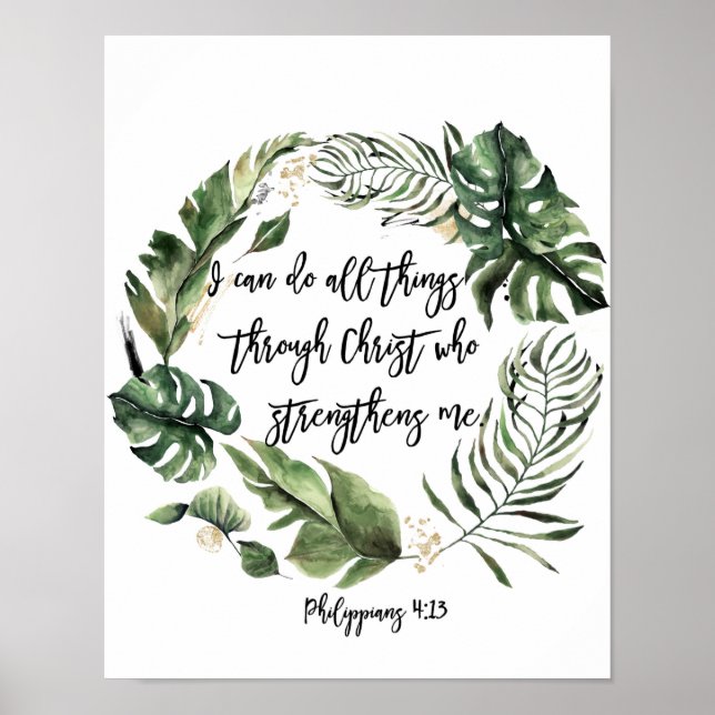 Je Peux Faire Tout, Philippiens 4:13 Poster (Devant)