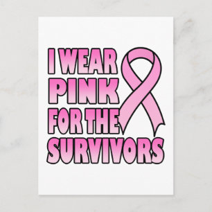 Je porte le rose pour la carte postale des surviva