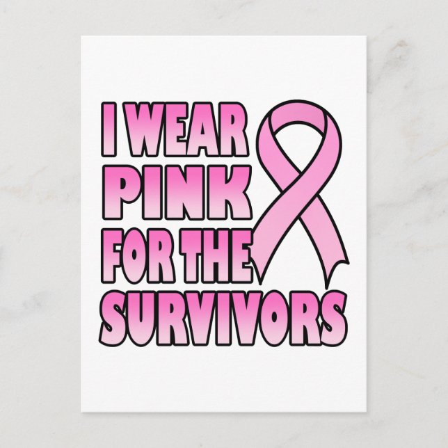 Je porte le rose pour la carte postale des surviva (Devant)