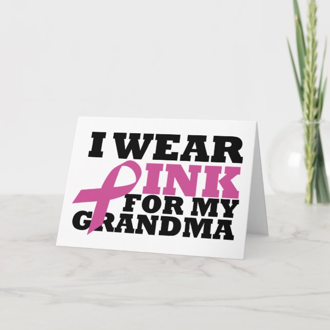 Je porte le rose pour ma carte de grand-maman (Devant)