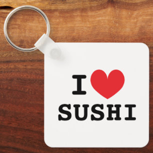 Je porte un porte-clés sushi pour amateur de sushi