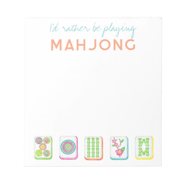 Je préfère jouer au Bloc-notes Mahjong (Devant)