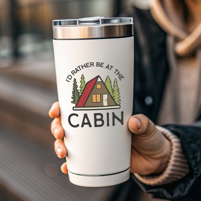 Je Préférerais Être Au Cabine | Sticker Die-Cut (I'd Rather Be at the Cabin Sticker)