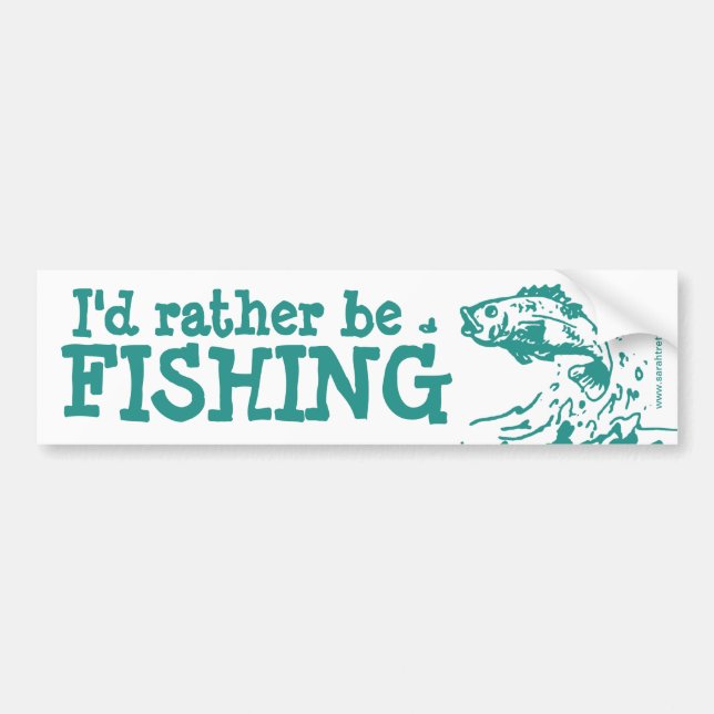 Je préférerais être FISHING auto autocollant pare- (Devant)