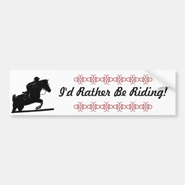 Je Préférerais Me Rendre À cheval ! Autocollant pa (Devant)